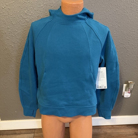 lululemon athletica Tops - NWT Lululemon Scuba Oversized Side-Slit Hoodie Wmns XS/S Sweatshirt Hawaii Blue